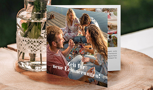 Wertgutschein mit Aufschrift "Zeit für neue Erinnerungen!"